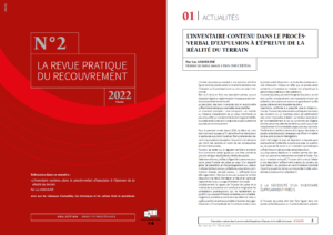 Revue pratique du recouvrement 2022